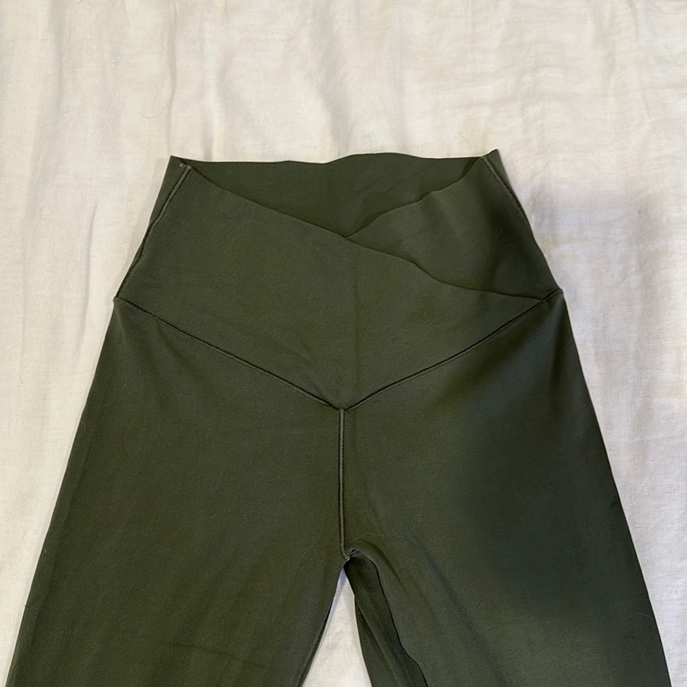 OFFLINE By Aerie Real Me High Waisted Crossover Flare Legging - Olive Green